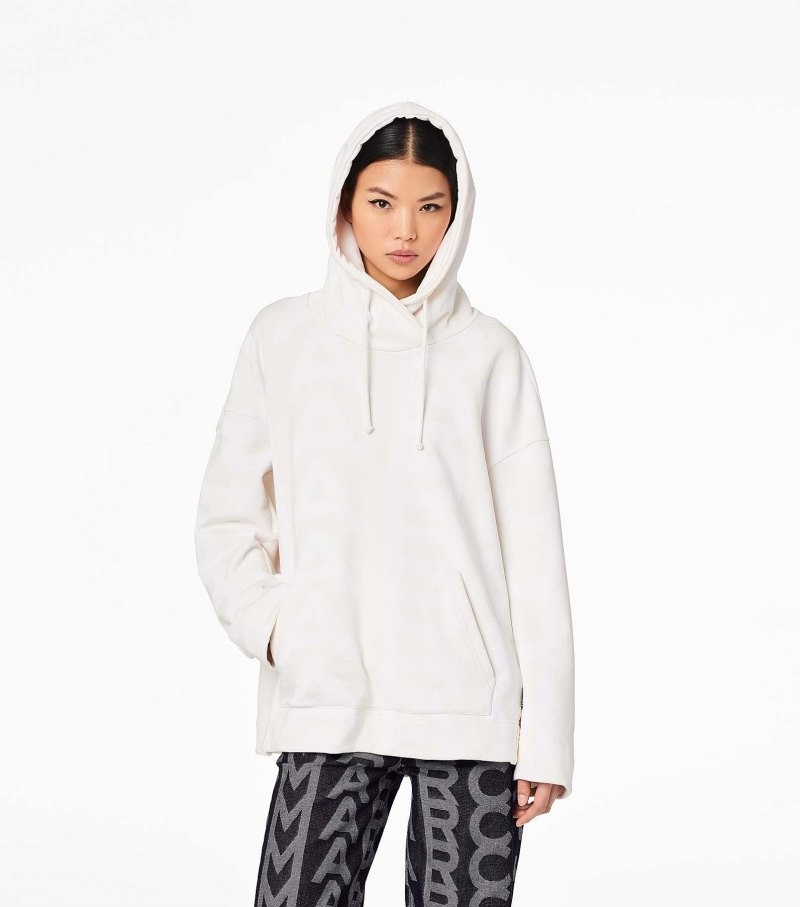 Moletom com Capuz Marc Jacobs Monogram Oversized Hoodie Feminino Branco | PI1-5016