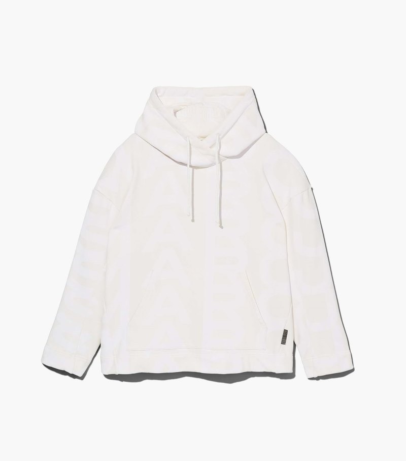 Moletom com Capuz Marc Jacobs Monogram Oversized Hoodie Feminino Branco | PI1-5016