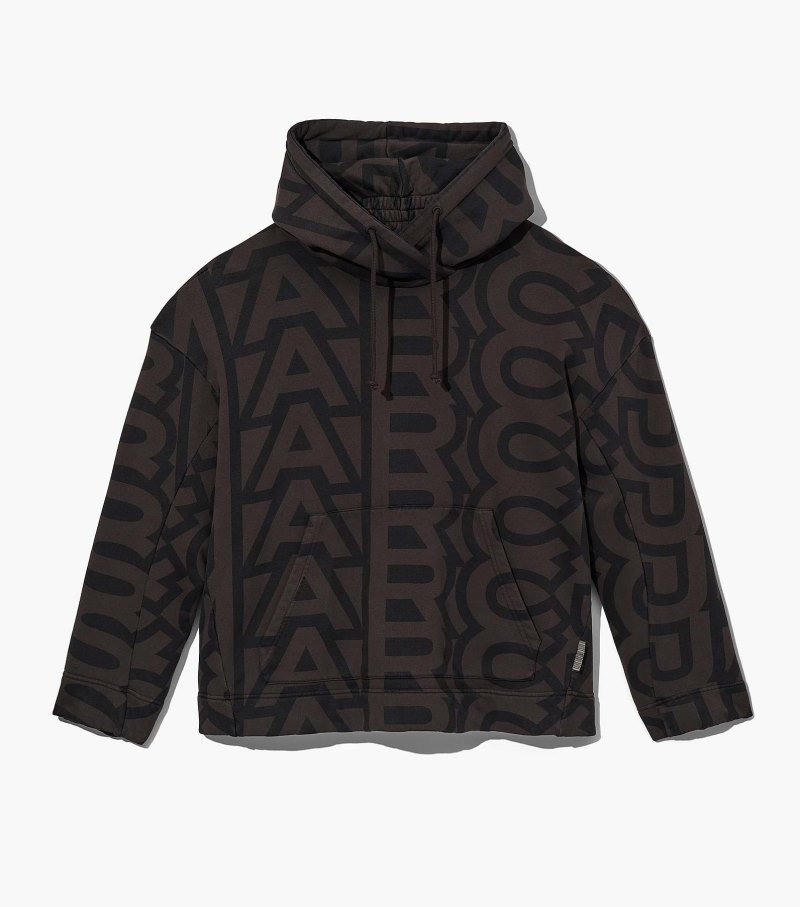 Moletom com Capuz Marc Jacobs The Monogram Oversized Hoodie Feminino Pretas Cinzentas | GE3-3809