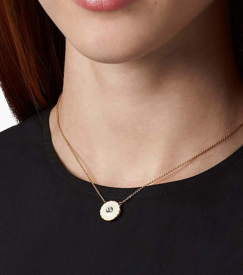 Pingentes Marc Jacobs The Medallion Pendant Feminino Creme Douradas | VI2-1255