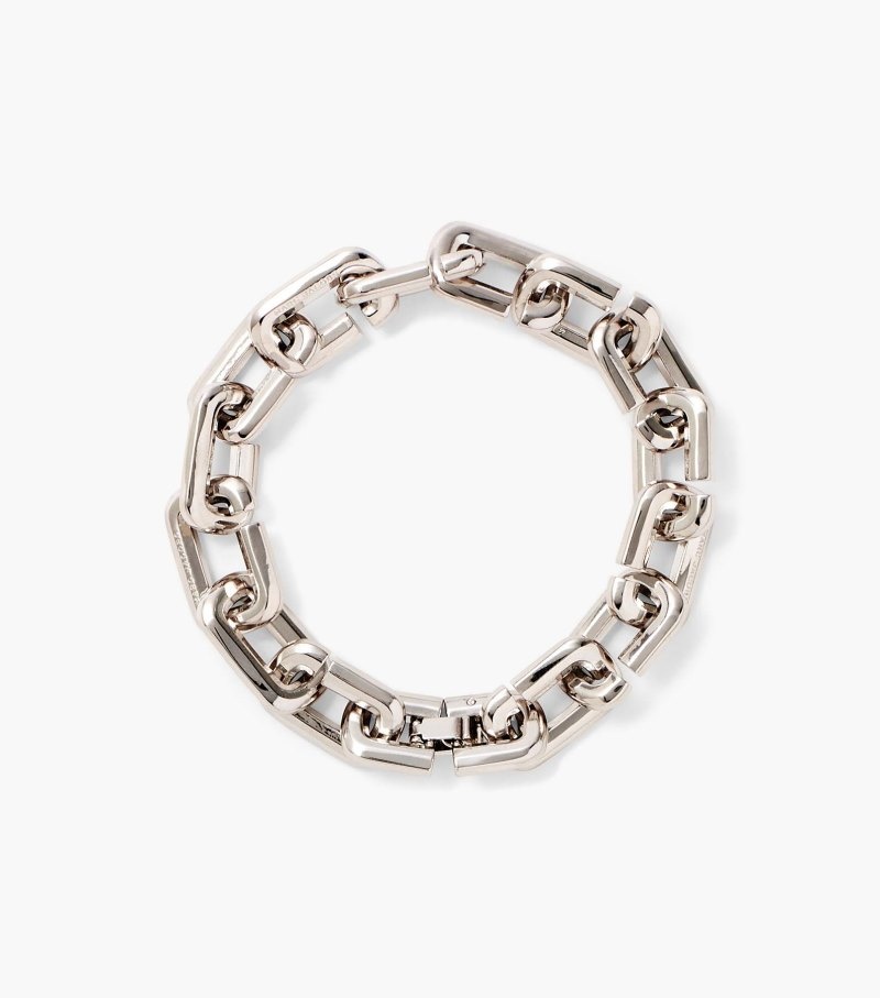 Pulseira Marc Jacobs The J Marc Chain Link Bracelet Feminino Prateadas | HX9-3895