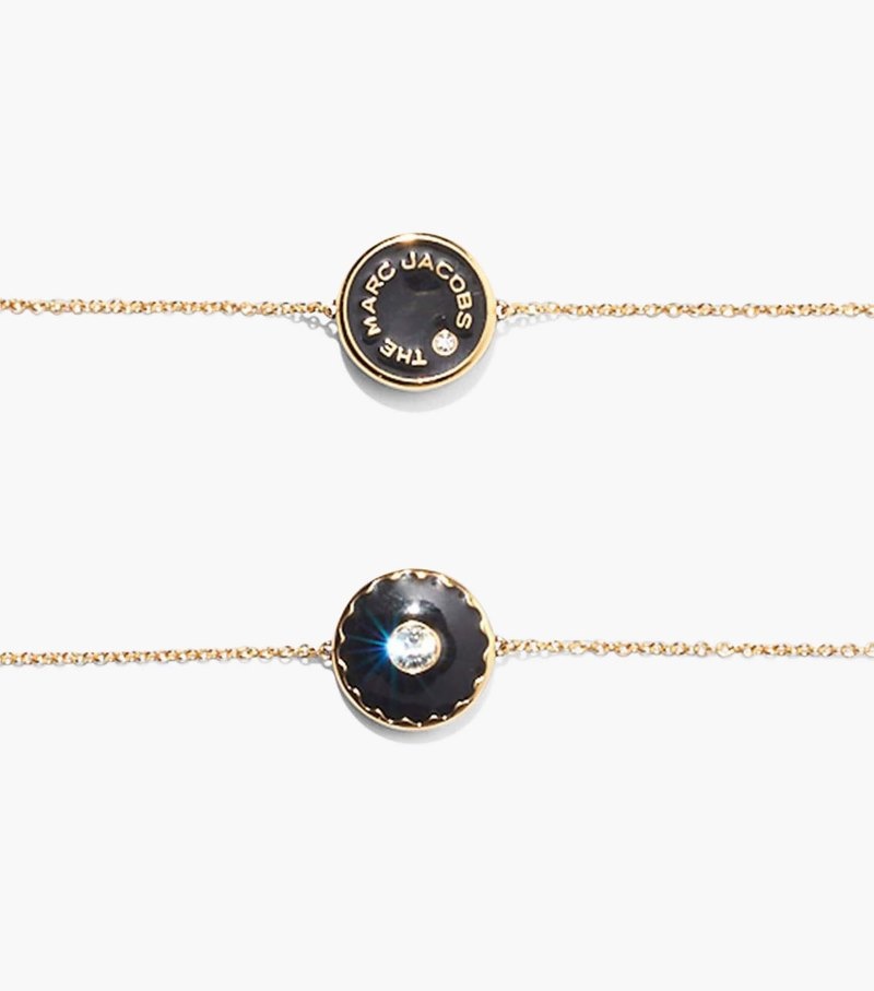 Pulseira Marc Jacobs The Medallion Bracelet Feminino Pretas Douradas | CZ7-0058