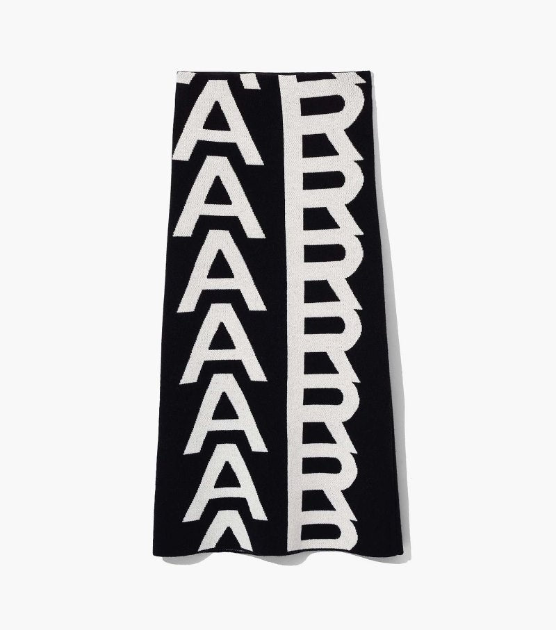 Saias Marc Jacobs Monogram Knit Tube Skirt Feminino Pretas Branco | AL6-7506