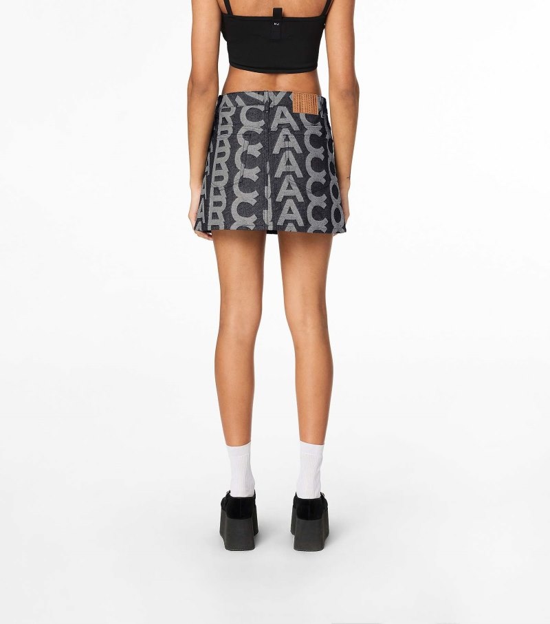 Saias Marc Jacobs The Monogram Denim Mini Skirt Feminino Azuis | QP6-6993