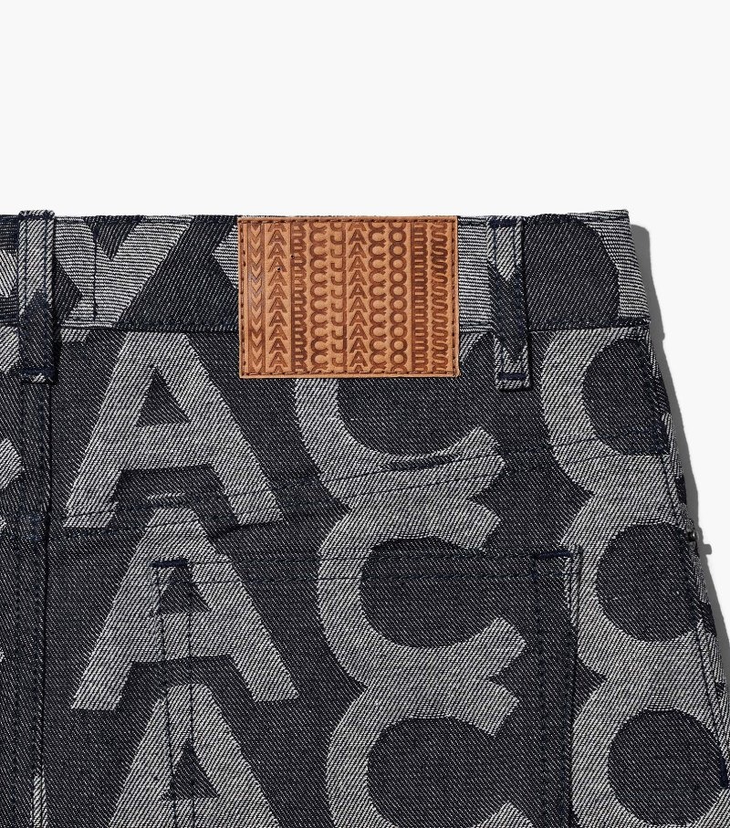 Saias Marc Jacobs The Monogram Denim Mini Skirt Feminino Azuis | QP6-6993