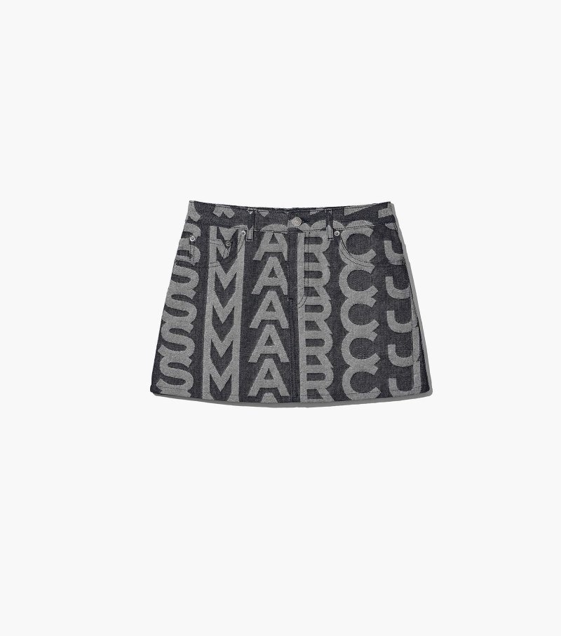 Saias Marc Jacobs The Monogram Denim Mini Skirt Feminino Azuis | QP6-6993