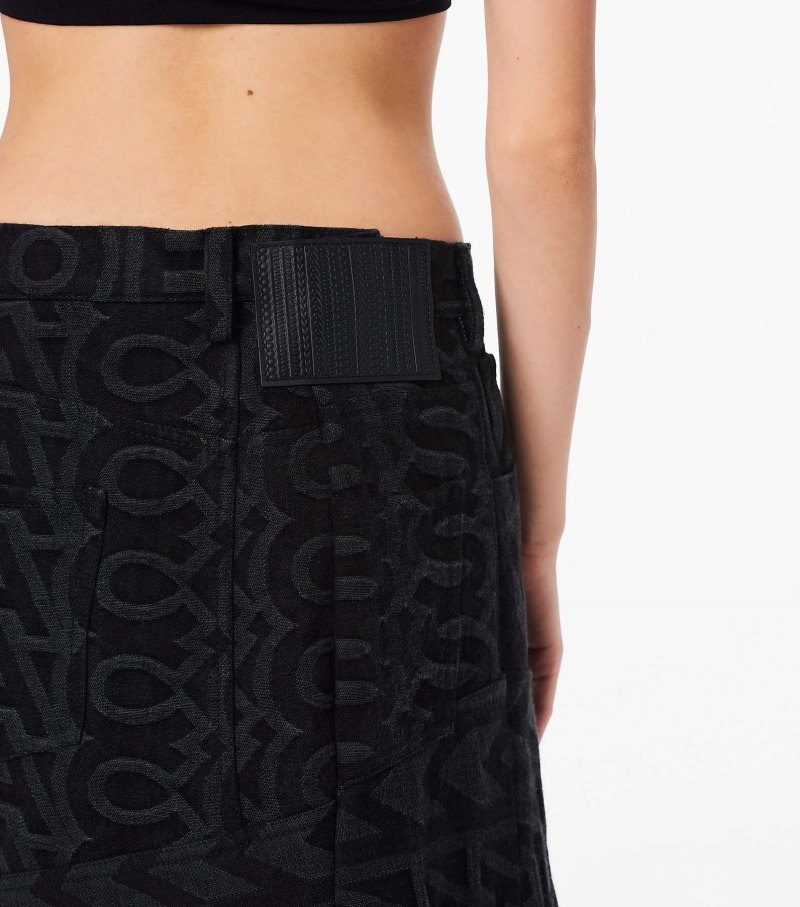 Saias Marc Jacobs The Monogram Denim Skirt Feminino Pretas | SR1-2530