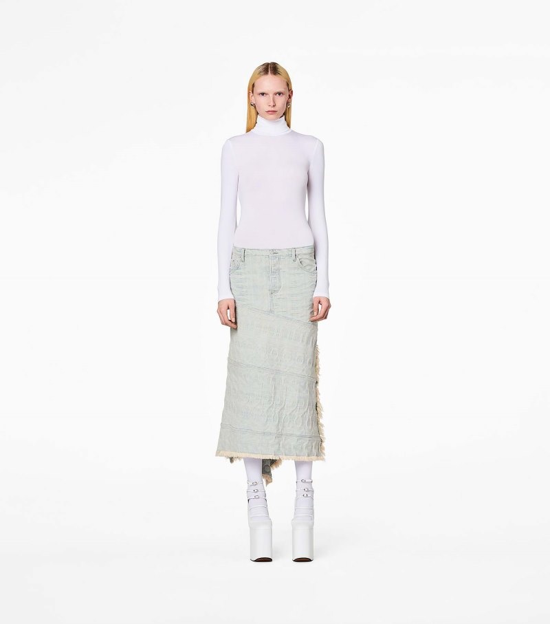 Saias Marc Jacobs The Monogram Denim Skirt Feminino Azuis | BB0-8998