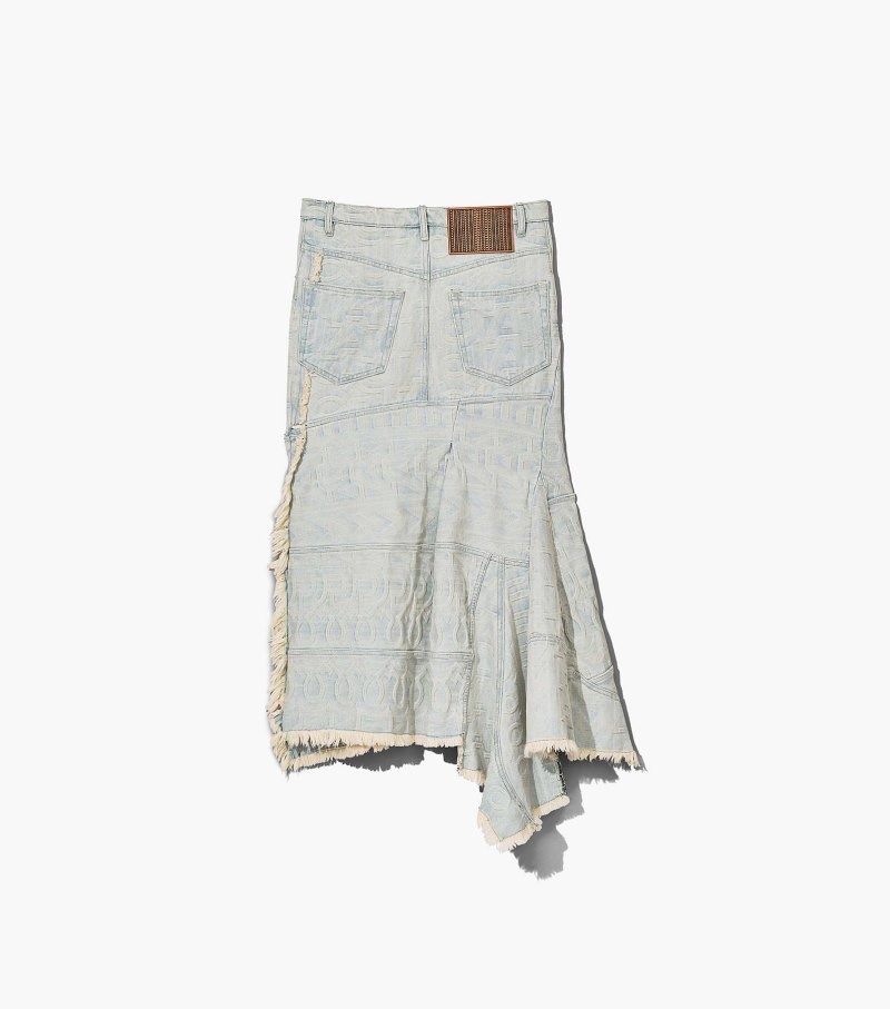 Saias Marc Jacobs The Monogram Denim Skirt Feminino Azuis | BB0-8998