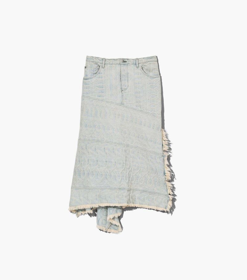 Saias Marc Jacobs The Monogram Denim Skirt Feminino Azuis | BB0-8998