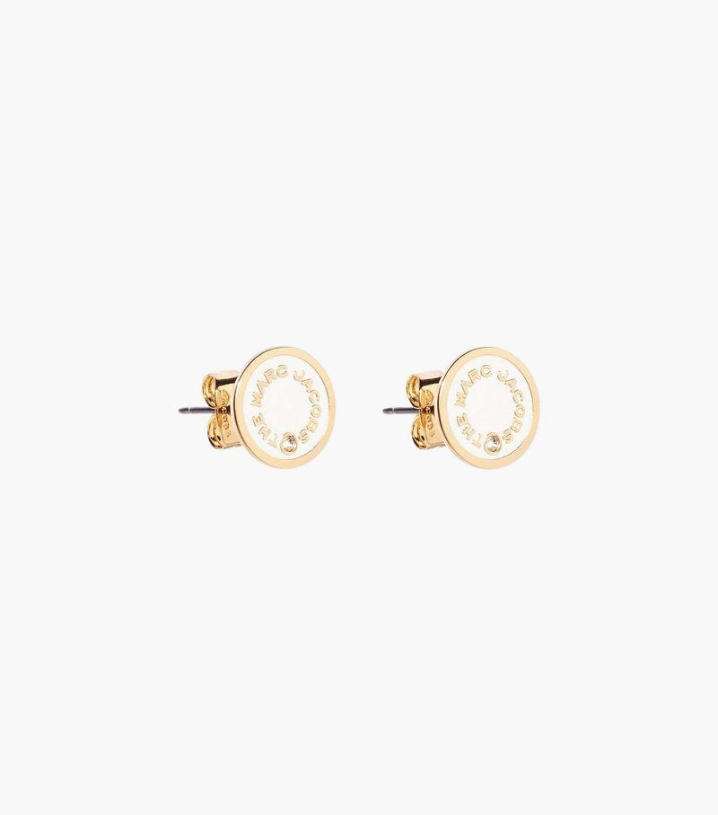 Studs Marc Jacobs The Medallion Studs Feminino Creme | XQ0-7629