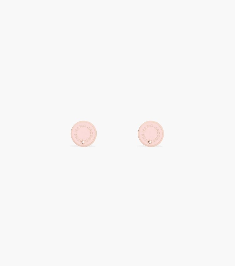 Studs Marc Jacobs The Medallion Studs Feminino Bege Rosa Douradas | LJ2-5741