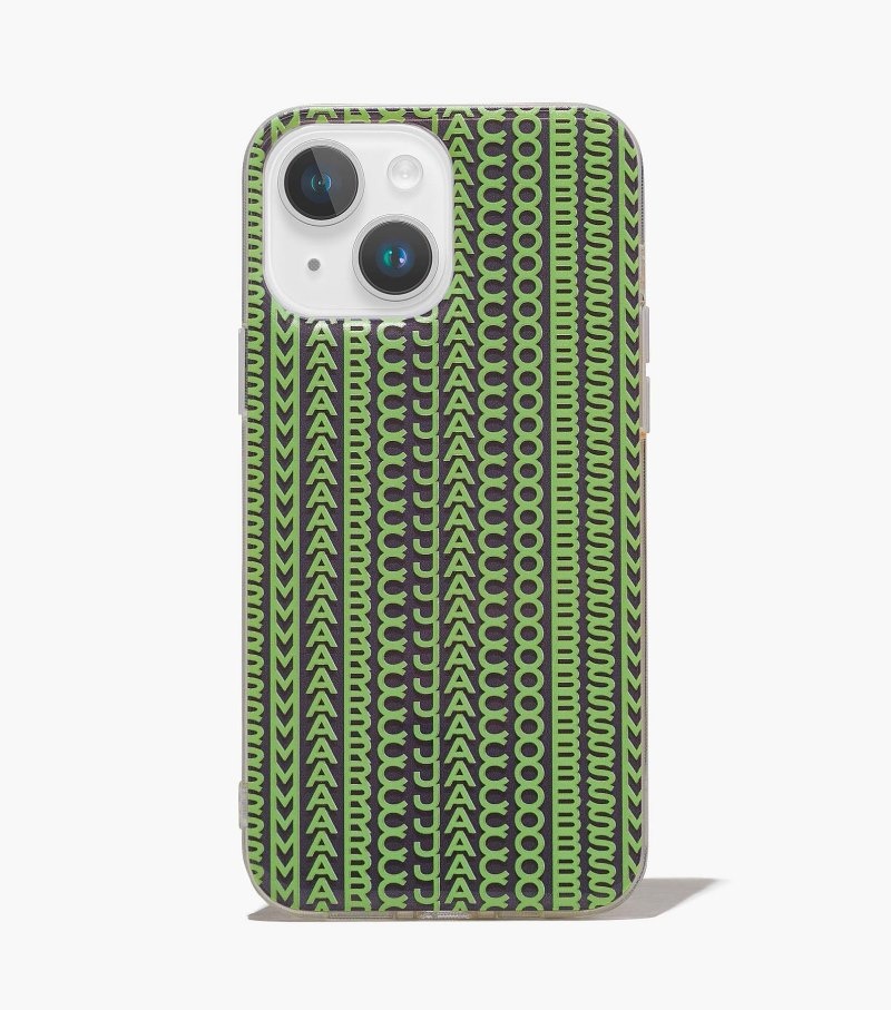 Tech Marc Jacobs The Monogram iPhone Case 14 Max Feminino Cinzentas Verdes | NZ7-0711