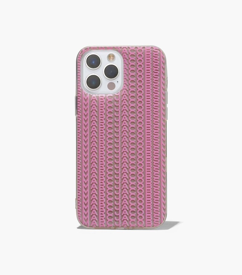 Tech Marc Jacobs The Monogram iPhone Case 14 Pro Feminino Cinzentas Marrom Rosa | JW1-1480