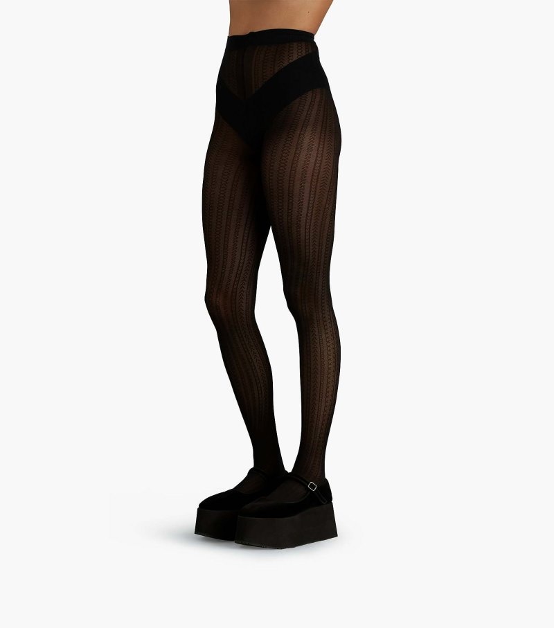 Tights Marc Jacobs Monogram Tights Feminino Pretas | XT8-0638