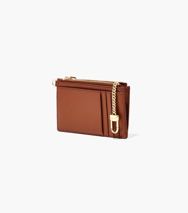 Wristlet Marc Jacobs The Couro Top Zip Wristlet Feminino Chocolate | FP2-2632