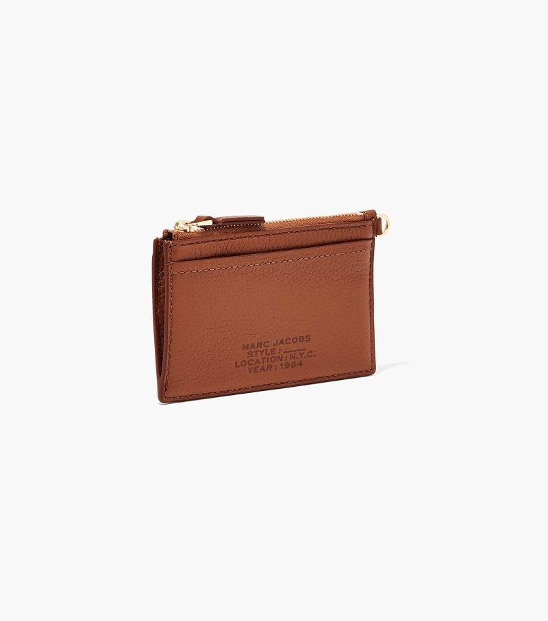 Wristlet Marc Jacobs The Couro Top Zip Wristlet Feminino Chocolate | FP2-2632