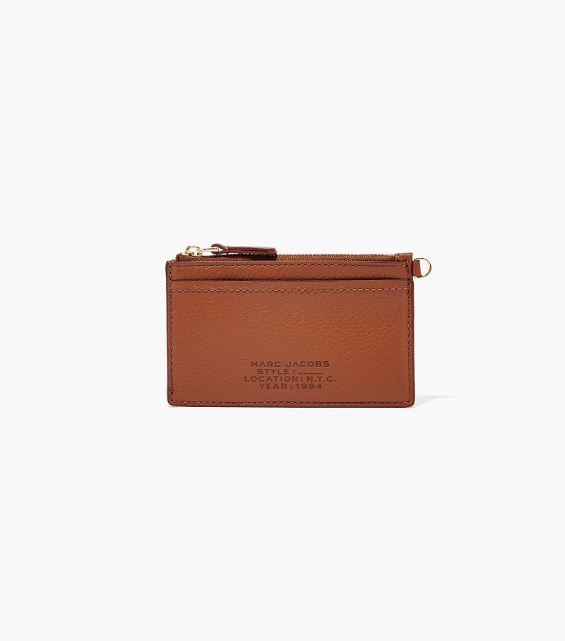 Wristlet Marc Jacobs The Couro Top Zip Wristlet Feminino Chocolate | FP2-2632