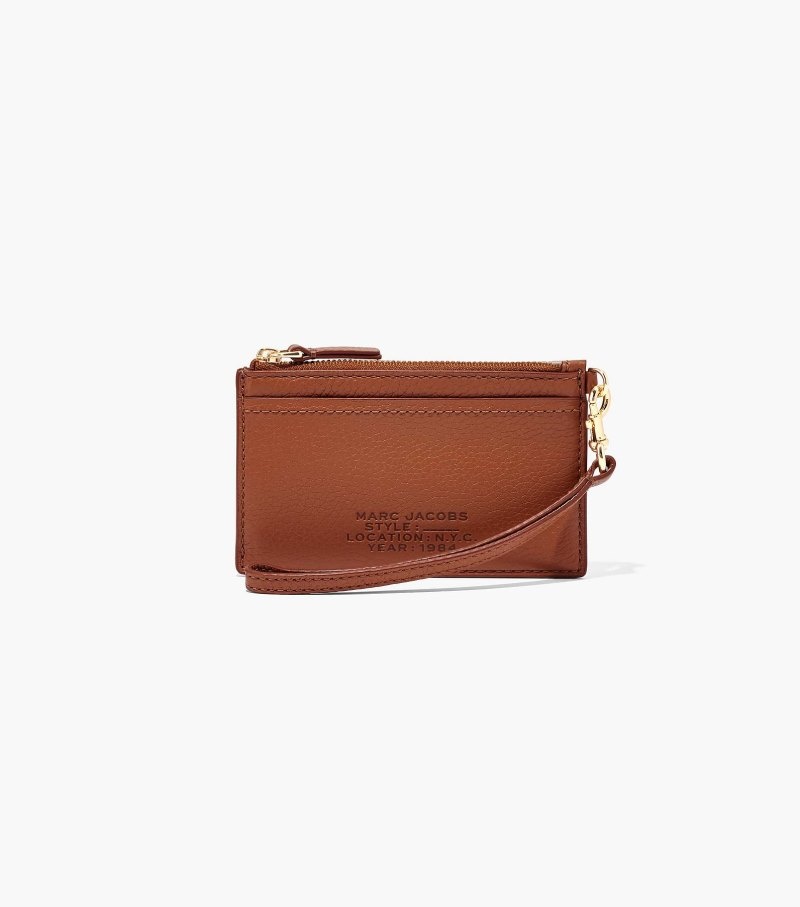 Wristlet Marc Jacobs The Couro Top Zip Wristlet Feminino Chocolate | FP2-2632