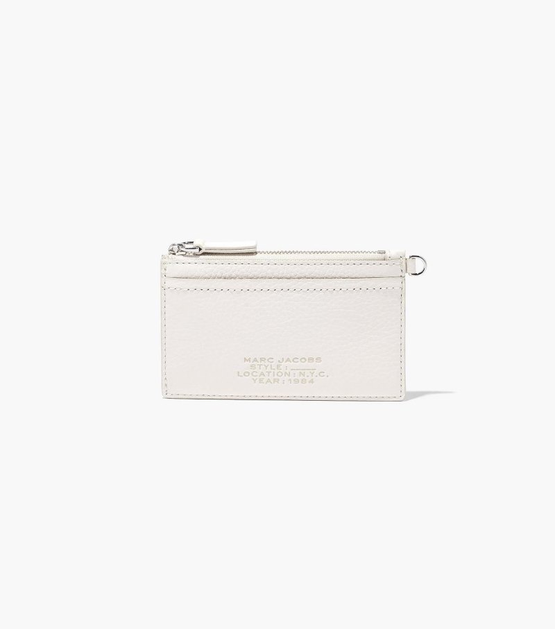 Wristlet Marc Jacobs The Couro Top Zip Wristlet Feminino Branco | SG3-7668