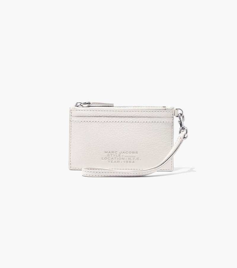 Wristlet Marc Jacobs The Couro Top Zip Wristlet Feminino Branco | SG3-7668