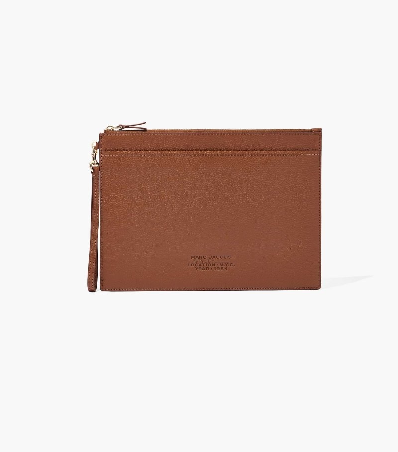 Wristlet Marc Jacobs The Large Couro Wristlet Feminino Chocolate | MI5-5063