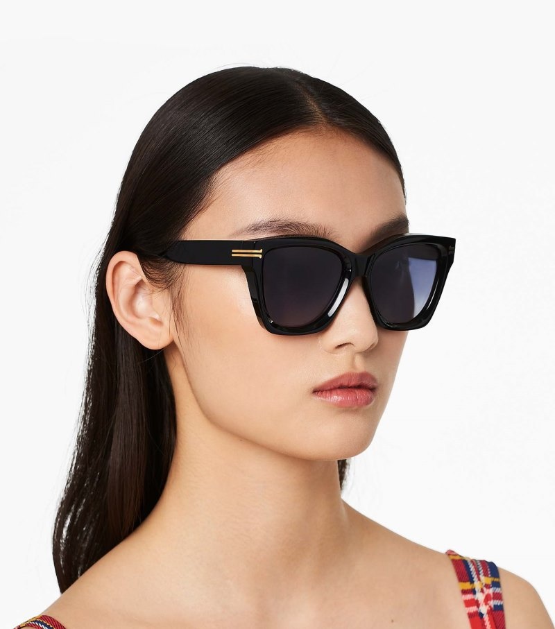 Óculos De Sol Marc Jacobs Icon Edge Oversized Square Sunglasses Feminino Pretas | RT2-0898