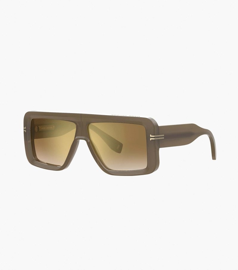 Óculos De Sol Marc Jacobs Icon Rectangular Sunglasses Feminino Verde Oliva | MS8-2252